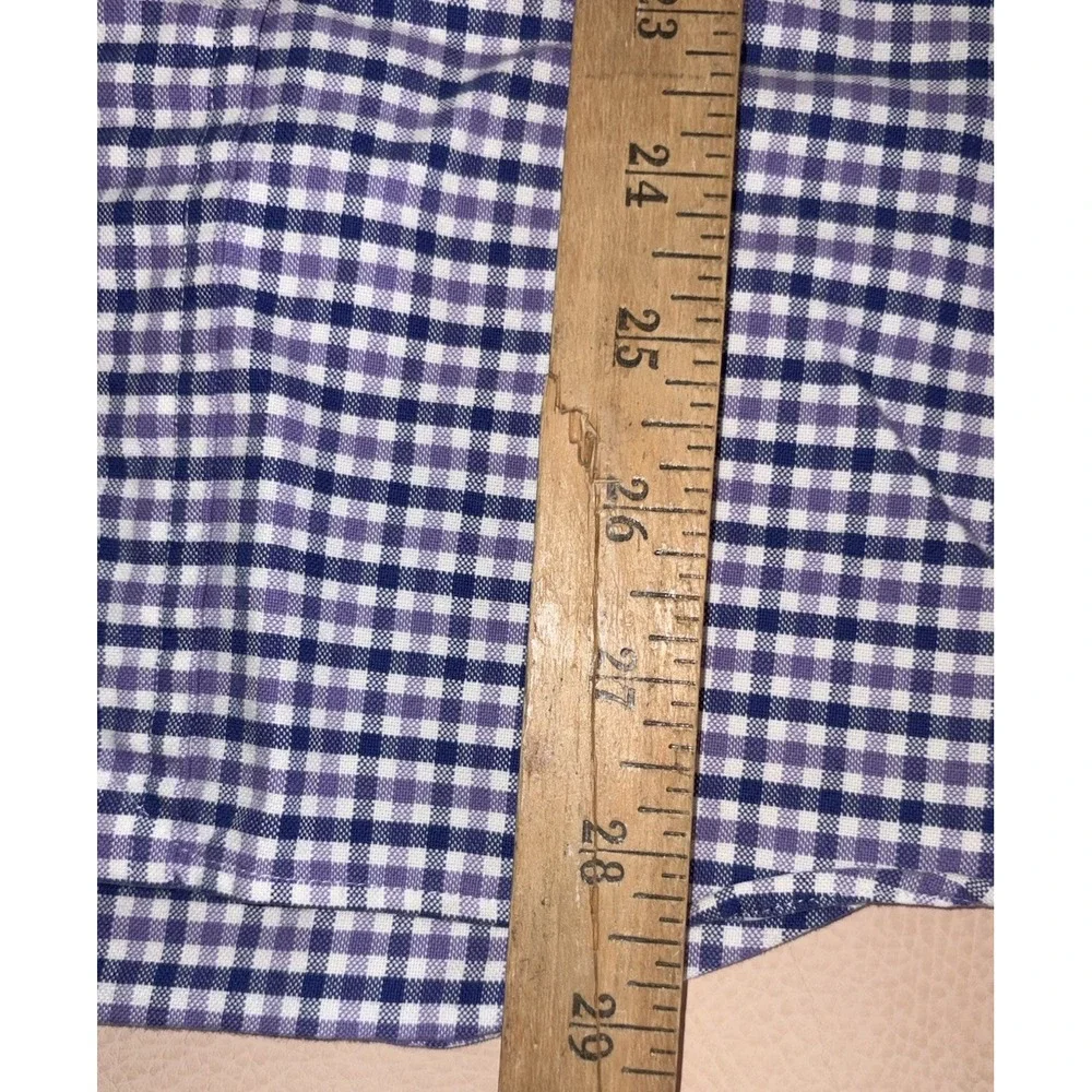 Polo Ralph Lauren Button Down Oxford Large Blue Purple Plaid Check Long Sleeve